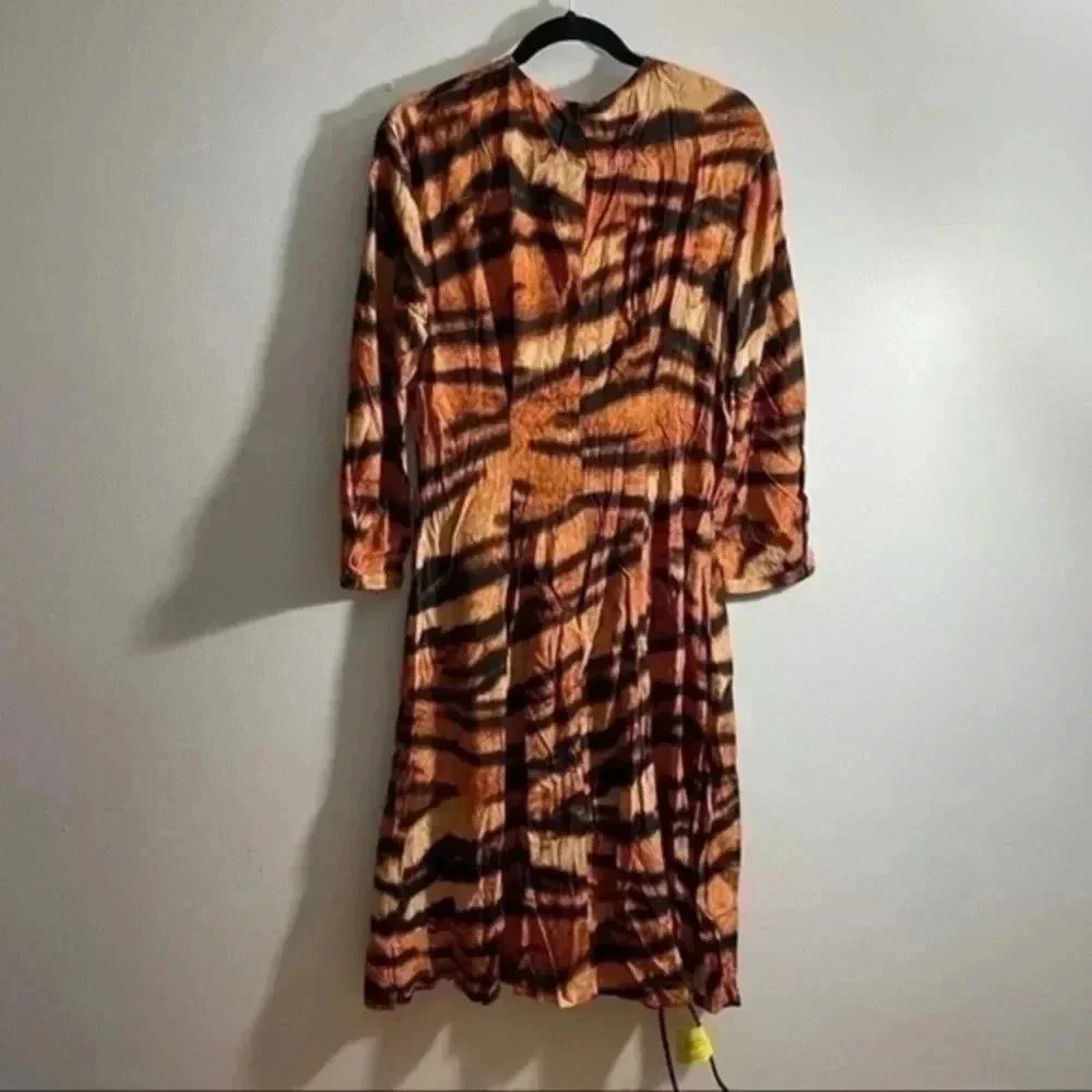 Mango Tiger Print Midi Huna dress - Picture 5 of 8